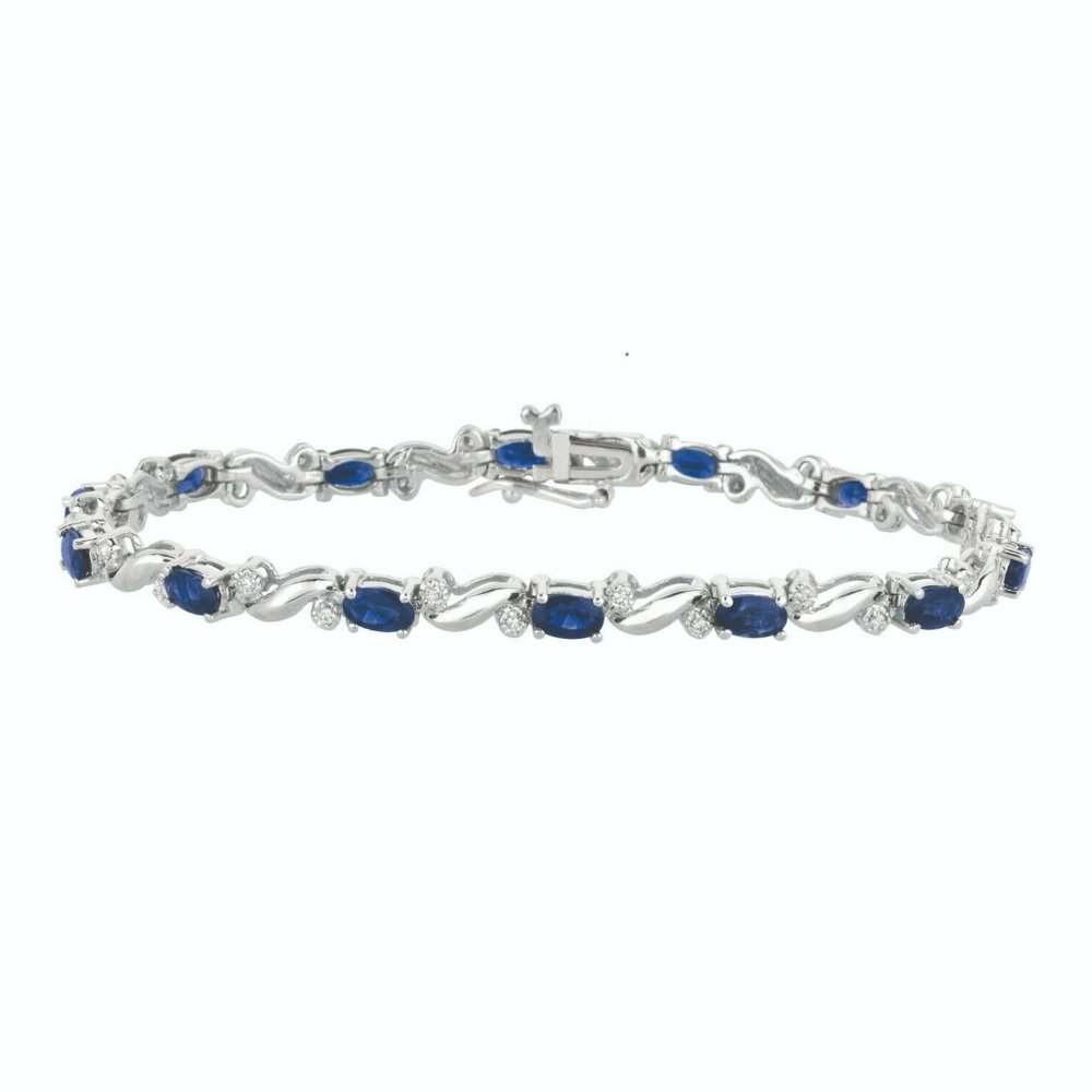 5.37 Carat Diamond and Sapphire Bracelet